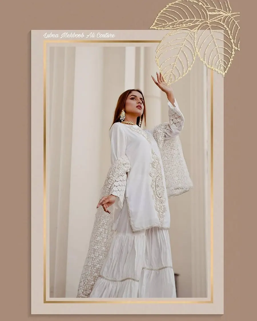 @noorhirraa wearing Elegance Gharara Set by LMA