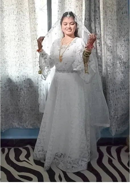 LMA client wearing Gulaab by LMA