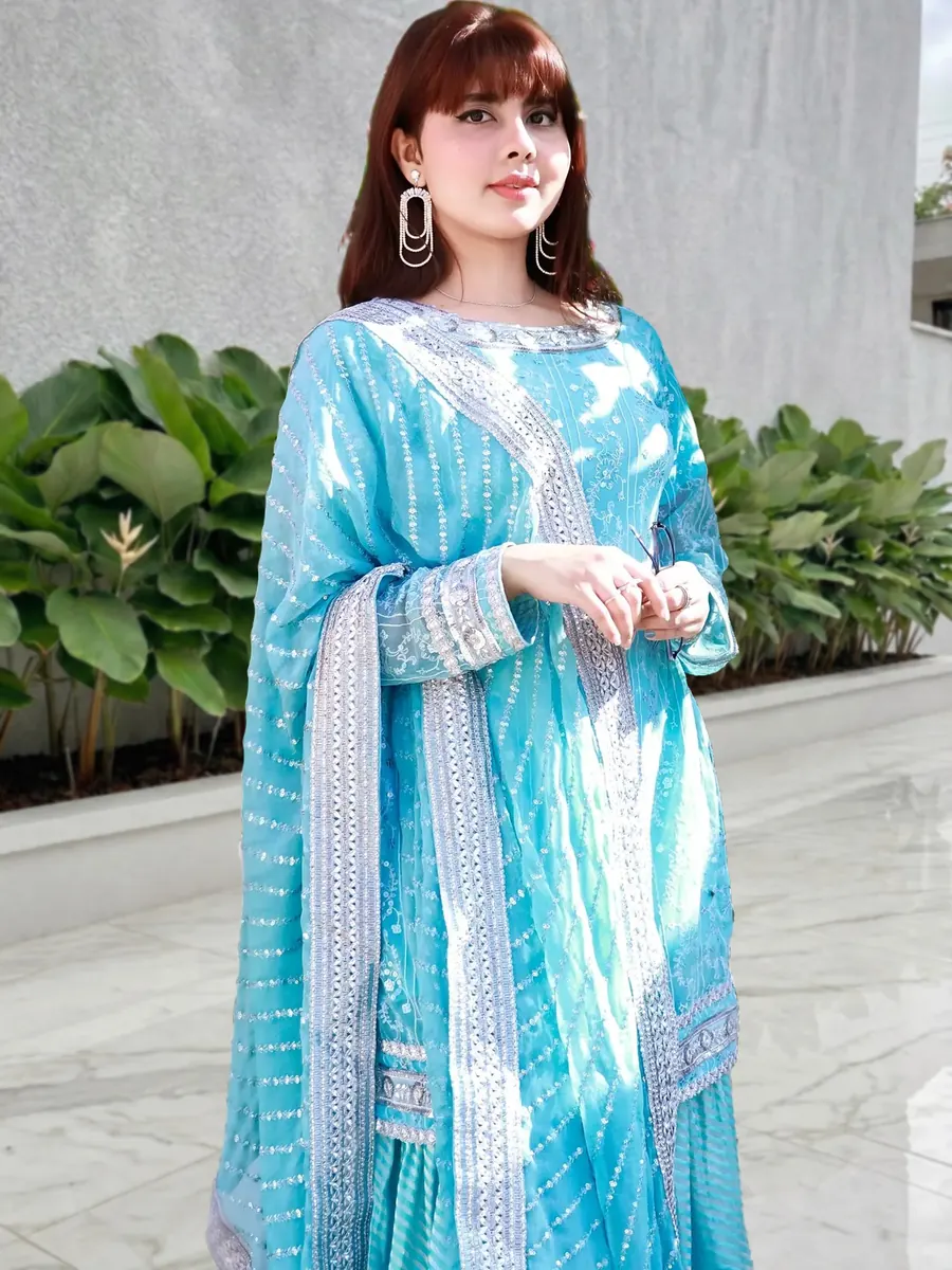 Thread and Sequin Gharara Set, photo 3 of 8
