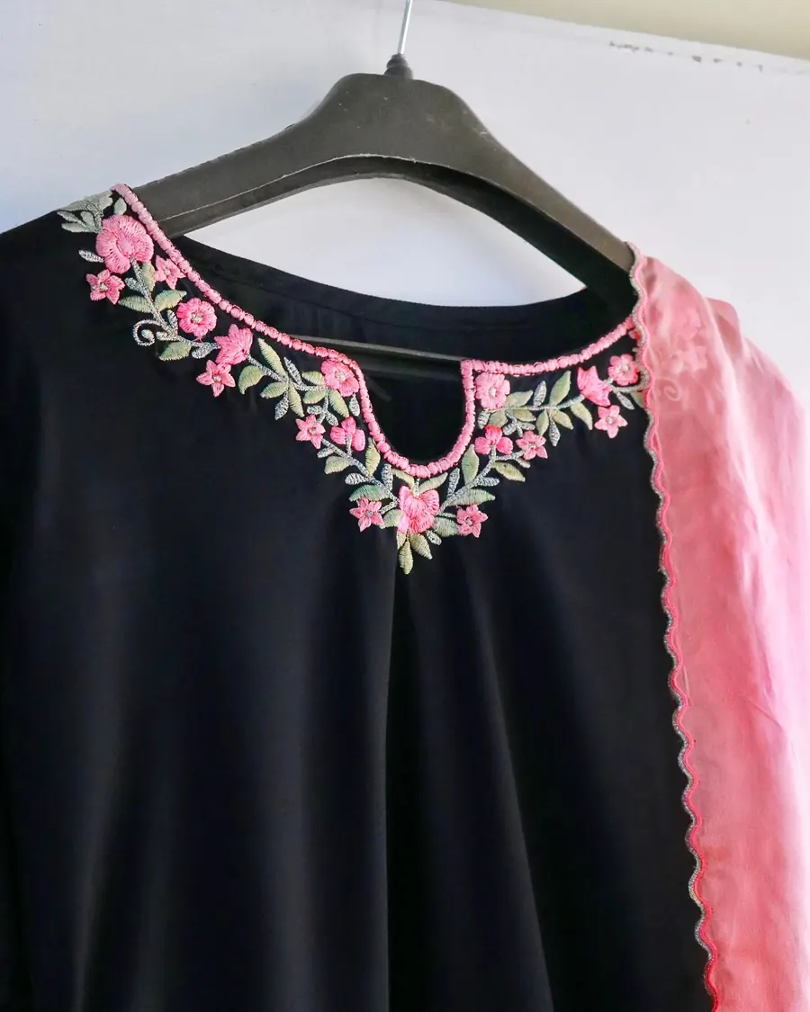 Black Cutwork Three-Piece, photo 2 of 5