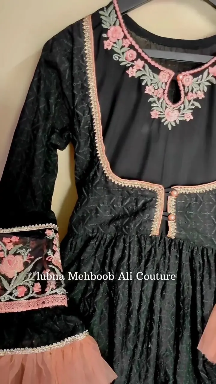 Black Frock with Blush Frill, photo 3 of 4