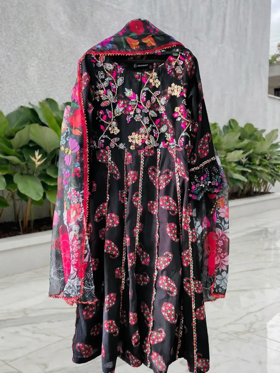 Black Lawn Frock with Pearls, photo 2 of 8