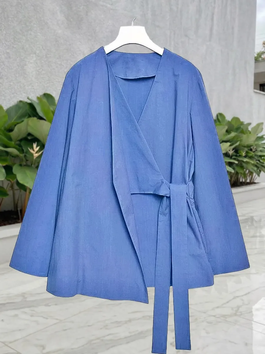 Cotton Silk Wrap Top, photo 2 of 3