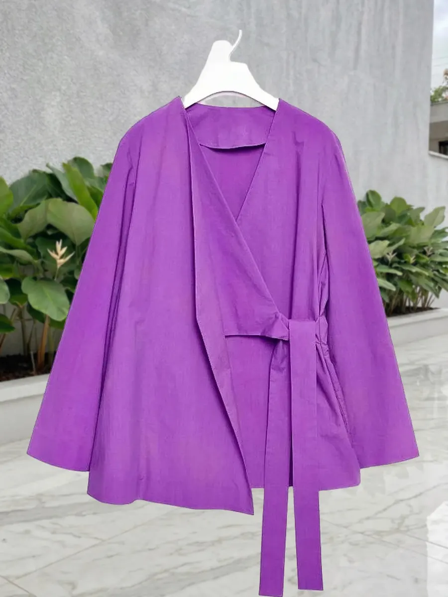 Cotton Silk Wrap Top, photo 3 of 3