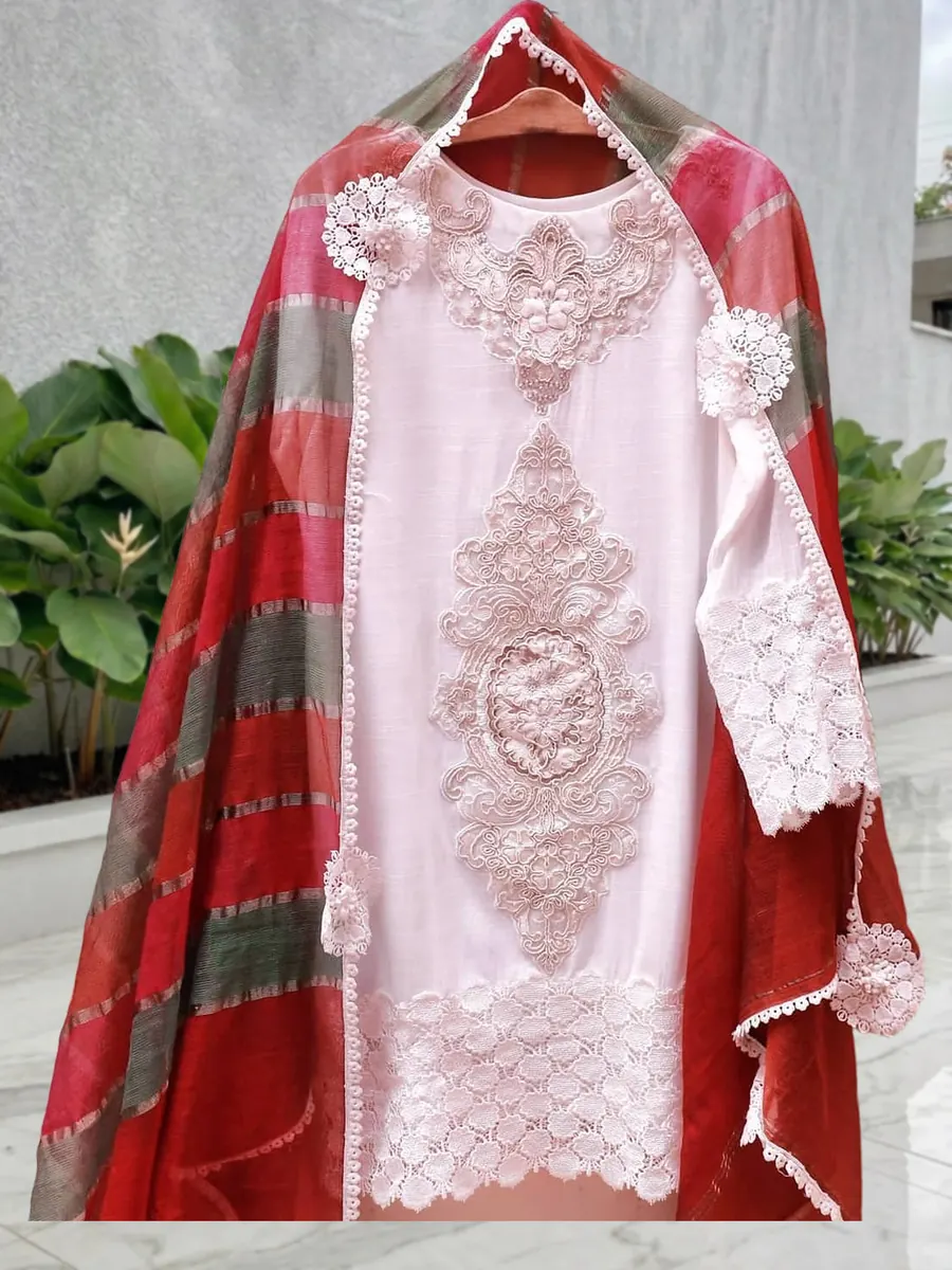 Elegance Gharara Set, embroidered patch shirt with a white gharara