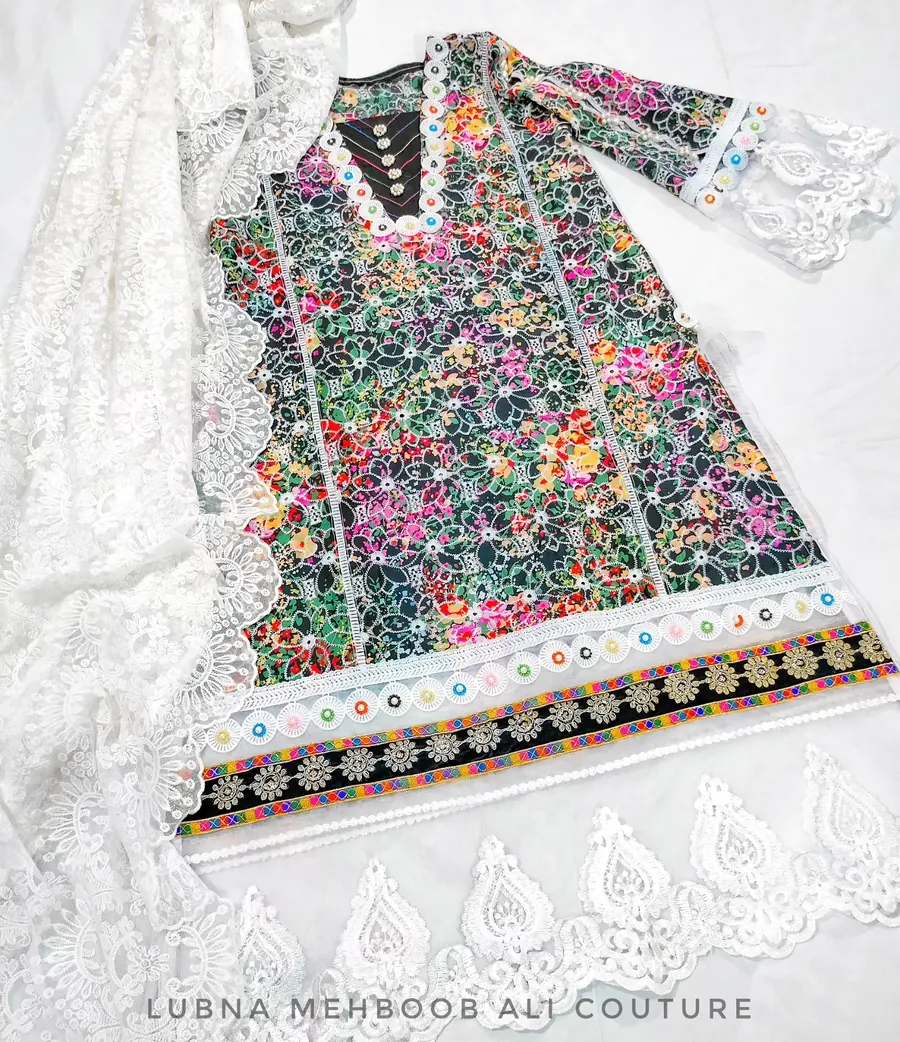 Floral Chikankari Two-Piece, photo 3 of 5