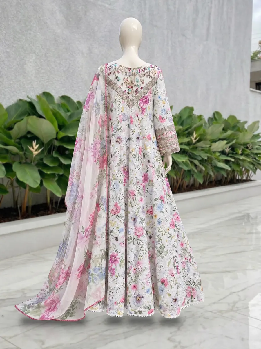 Ivory Chikankari Frock, photo 2 of 9