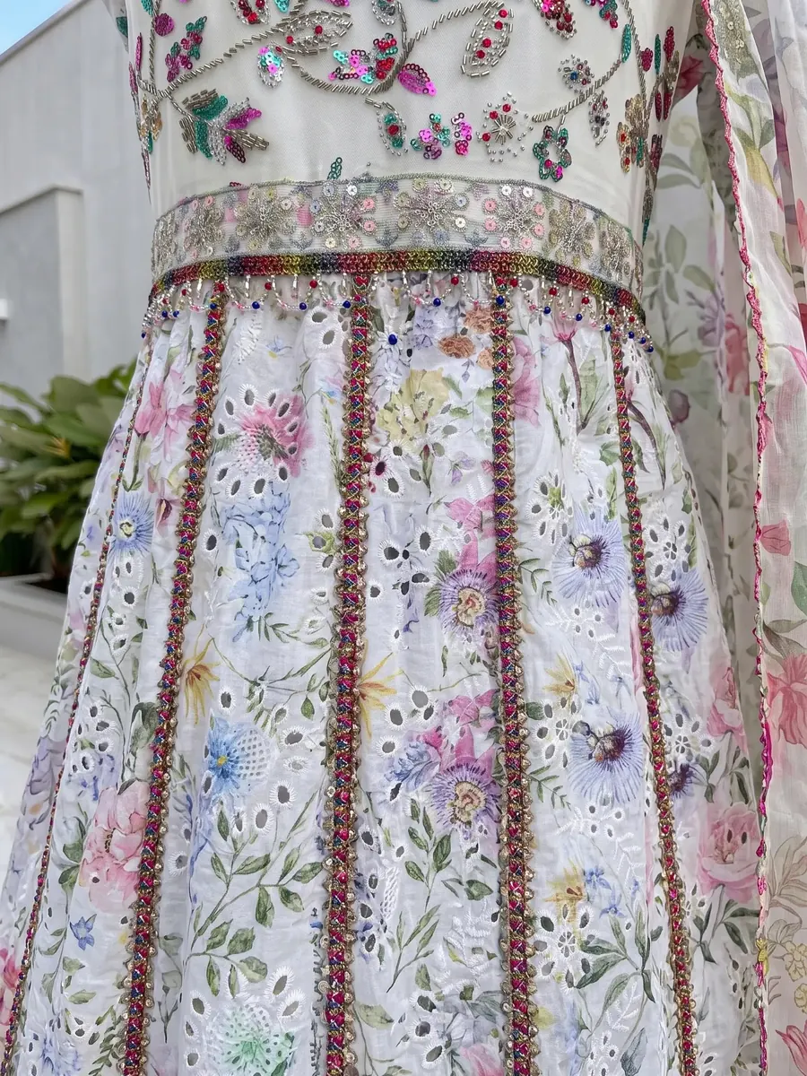 Ivory Chikankari Frock, photo 7 of 9