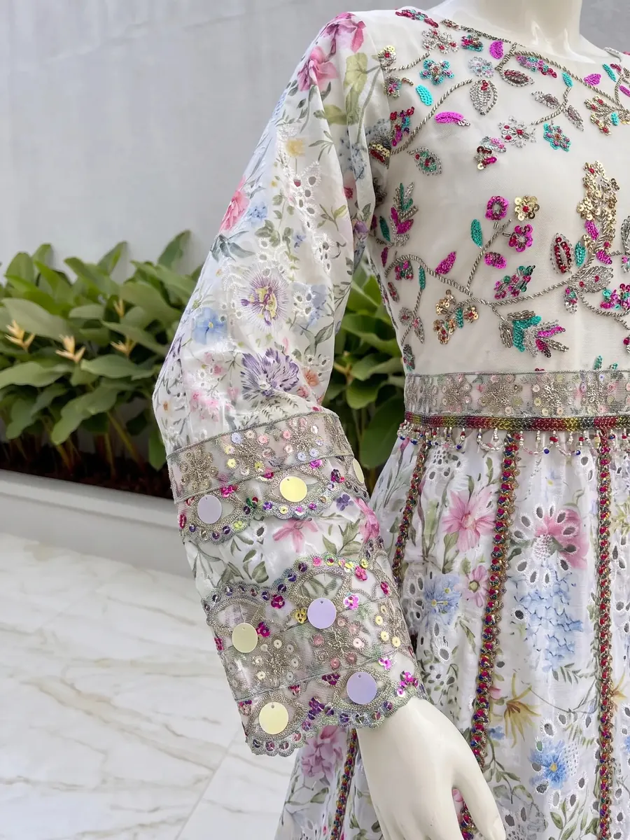 Ivory Chikankari Frock, photo 9 of 9