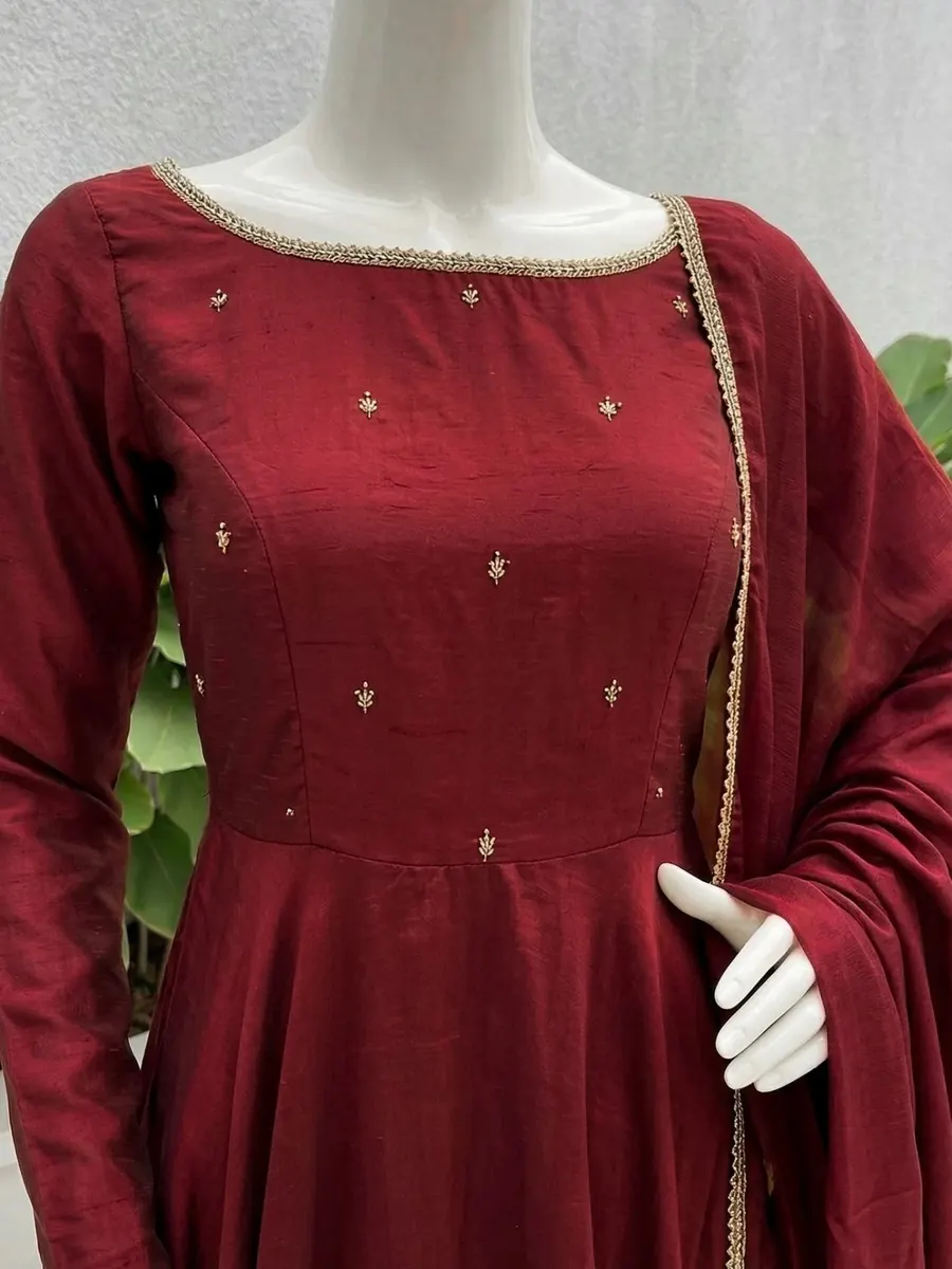 Maroon Raw Silk Frock, photo 6 of 6