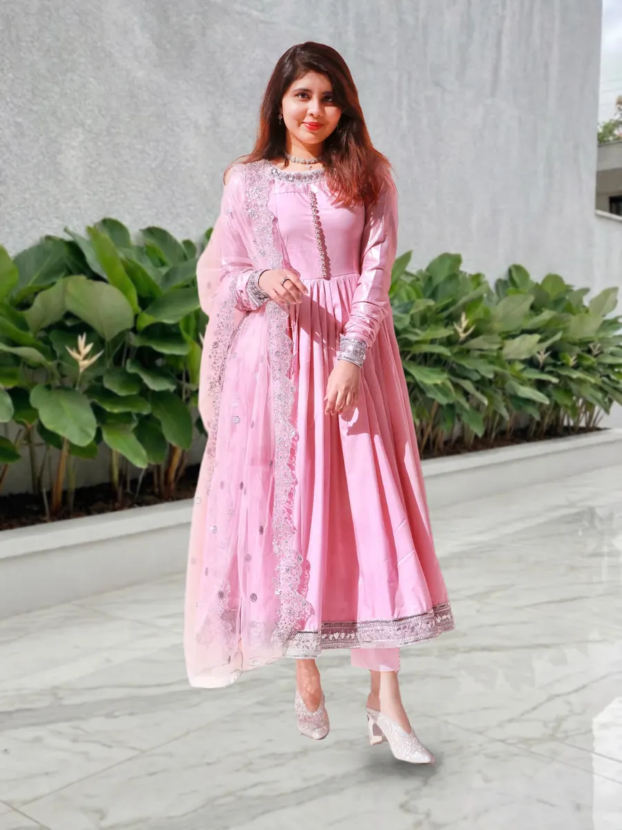 Mauve, traditional peshwas with churidar sleeves