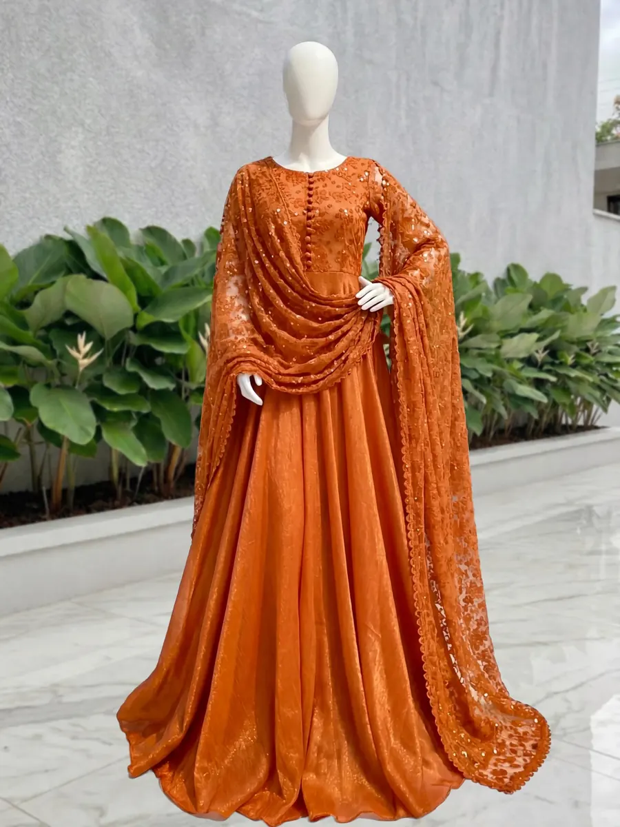 Orange Shimmer Frock, photo 2 of 8