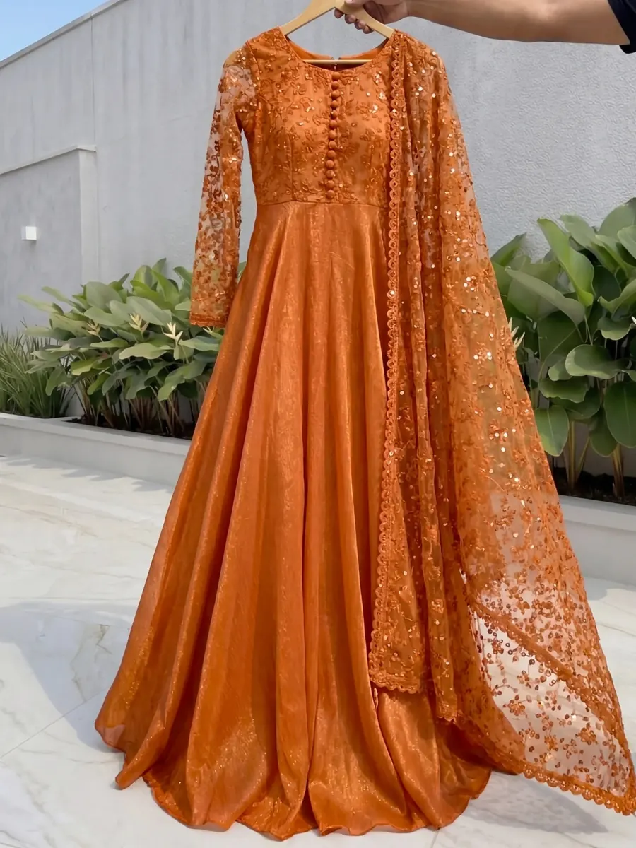 Orange Shimmer Frock, photo 4 of 8