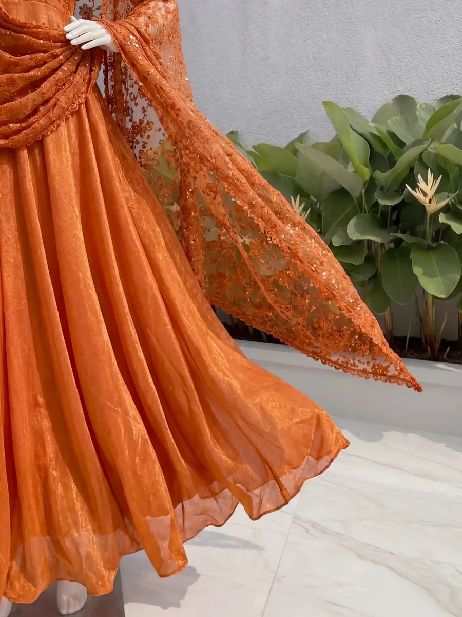 Orange Shimmer Frock, photo 5 of 8