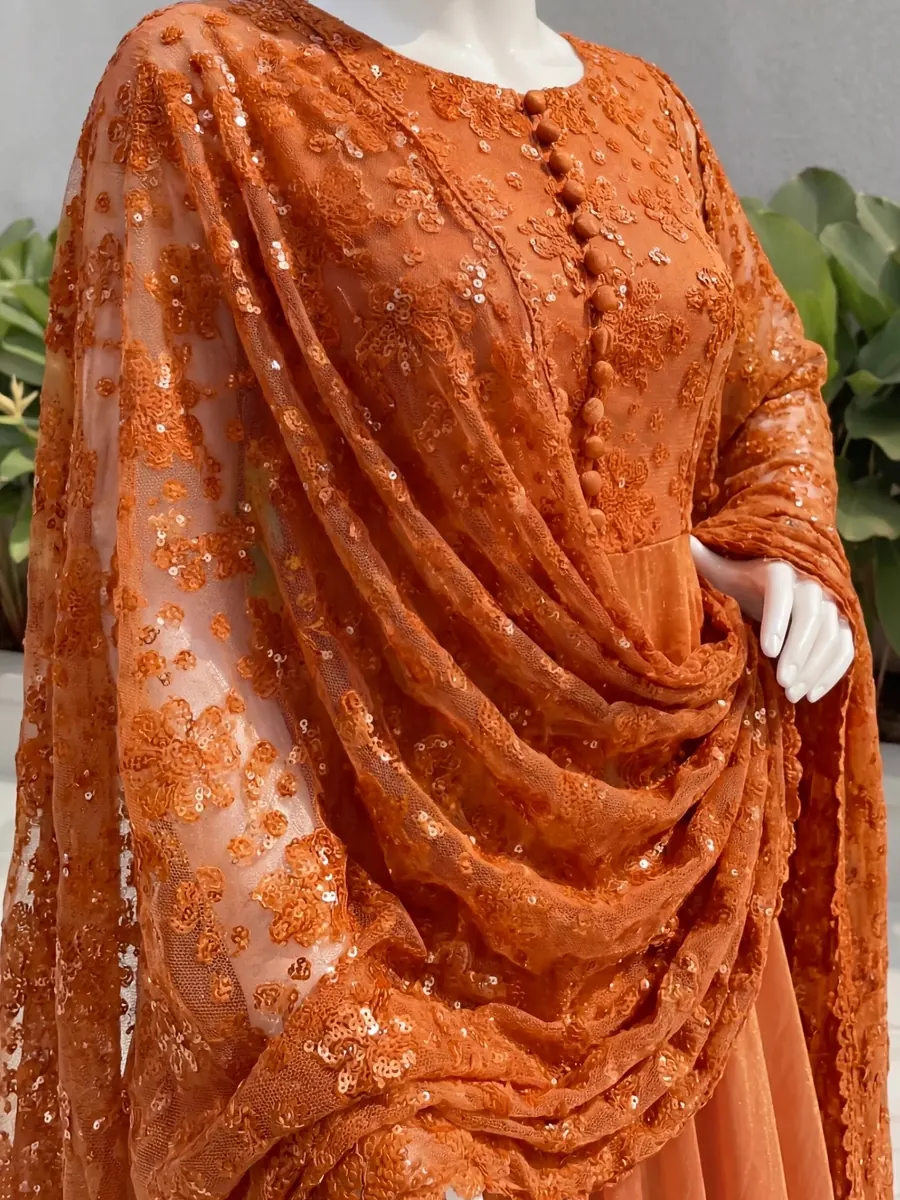Orange Shimmer Frock, photo 6 of 8