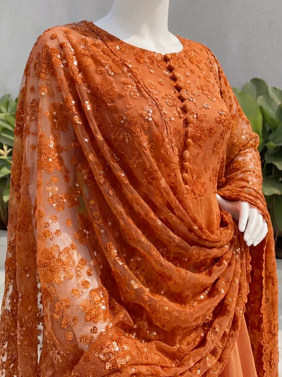 Orange Shimmer Frock, photo 8 of 8