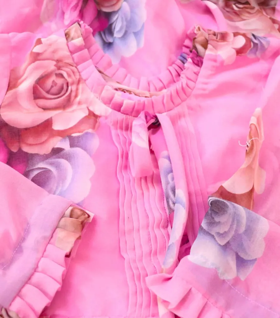 Pink Floral Chiffon Frock, photo 5 of 6