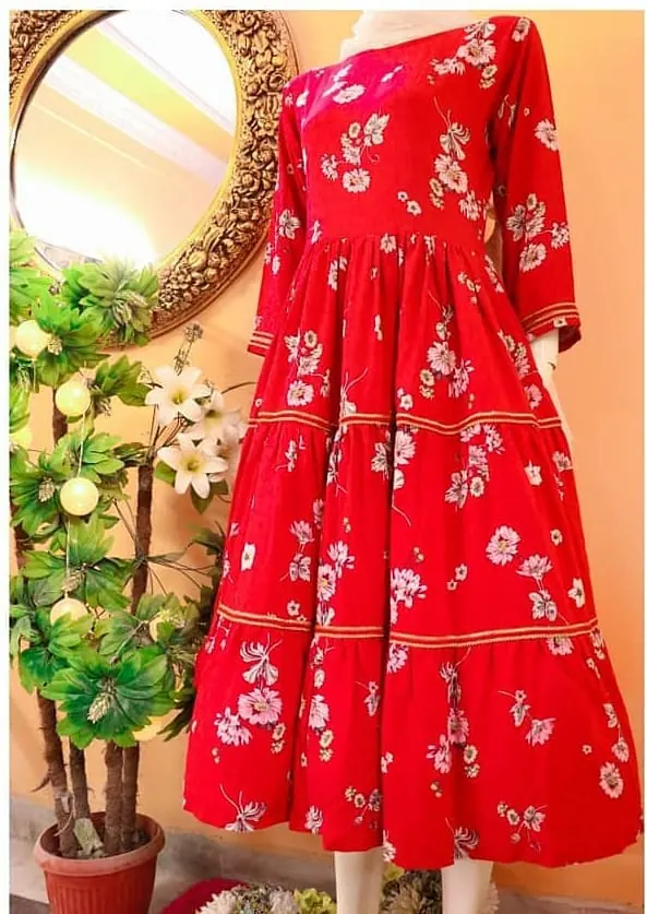 Red Floral Frock, photo 3 of 3