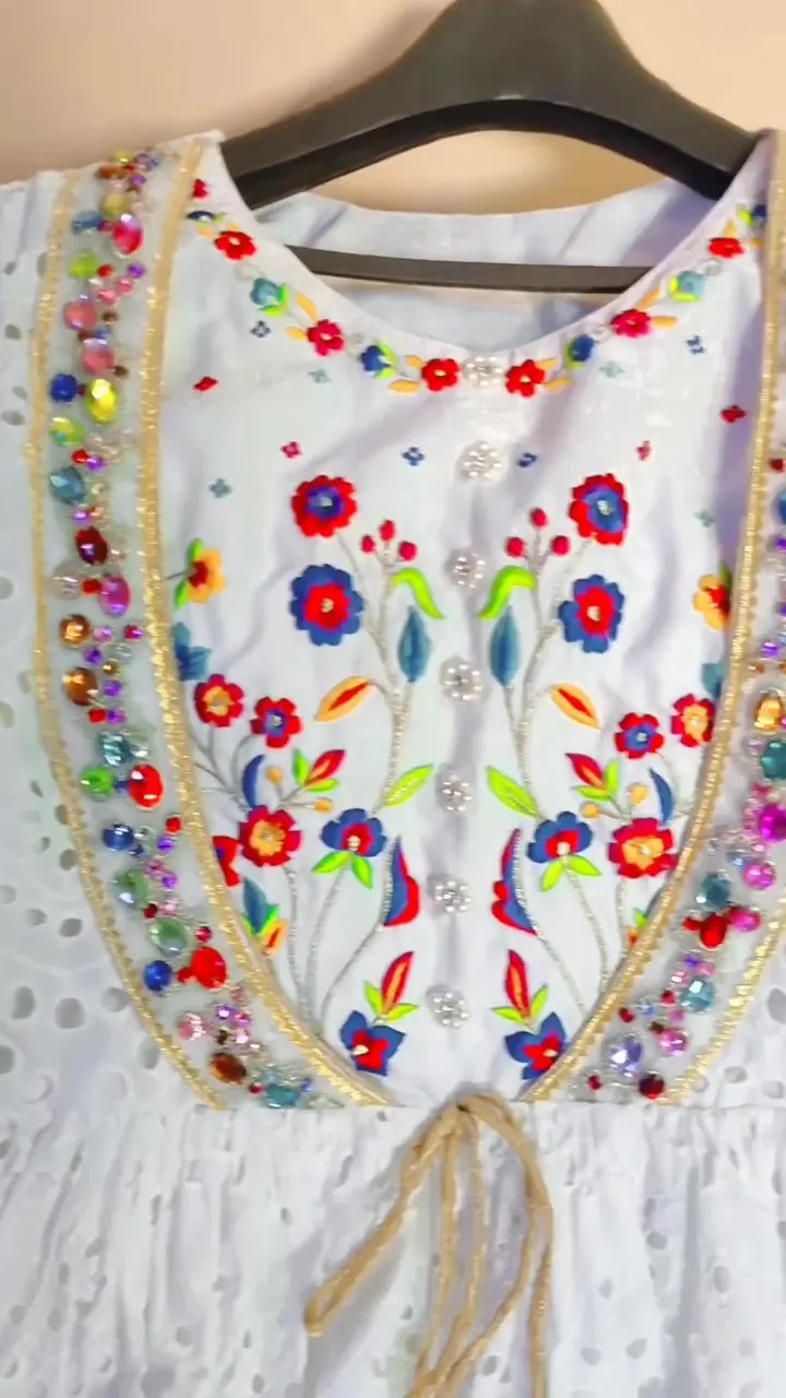White Lilly Chikankari Frock, photo 2 of 4
