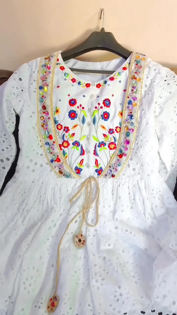 White Lilly Chikankari Frock, photo 3 of 4